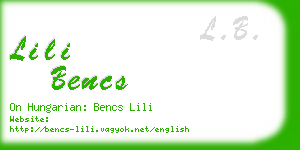 lili bencs business card